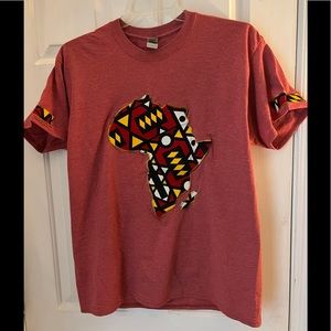 Shirt accented with African fabric